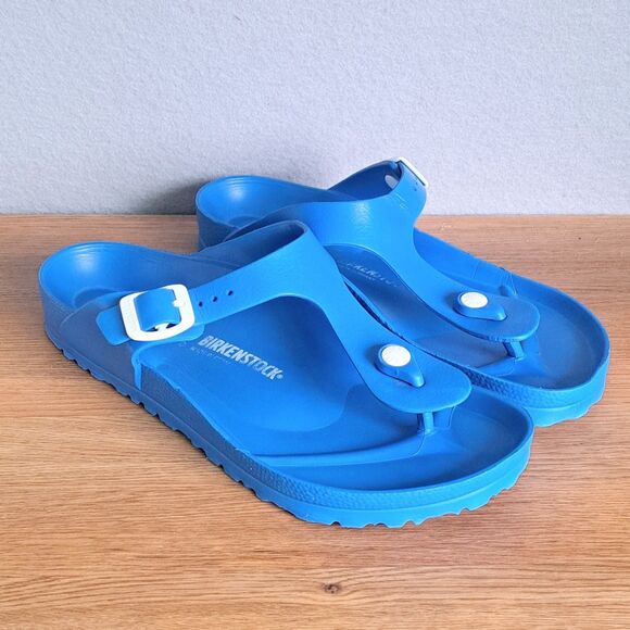 Birkenstock Gizeh Women’s 9 EU 40 Blue EVA Sandals Flip Flop Casual Comfort - Picture 1 of 11